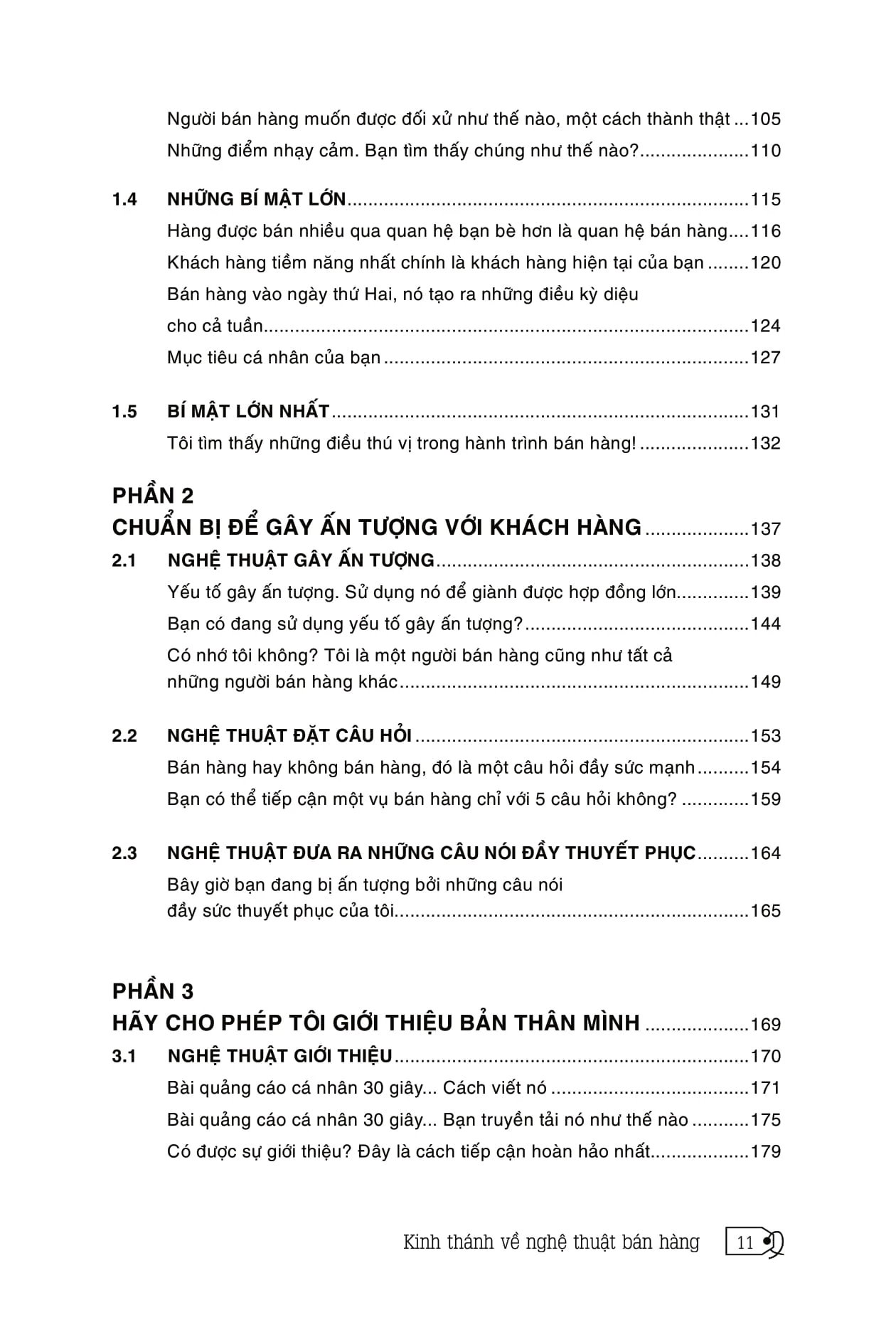 Mục lục của cuốn sách