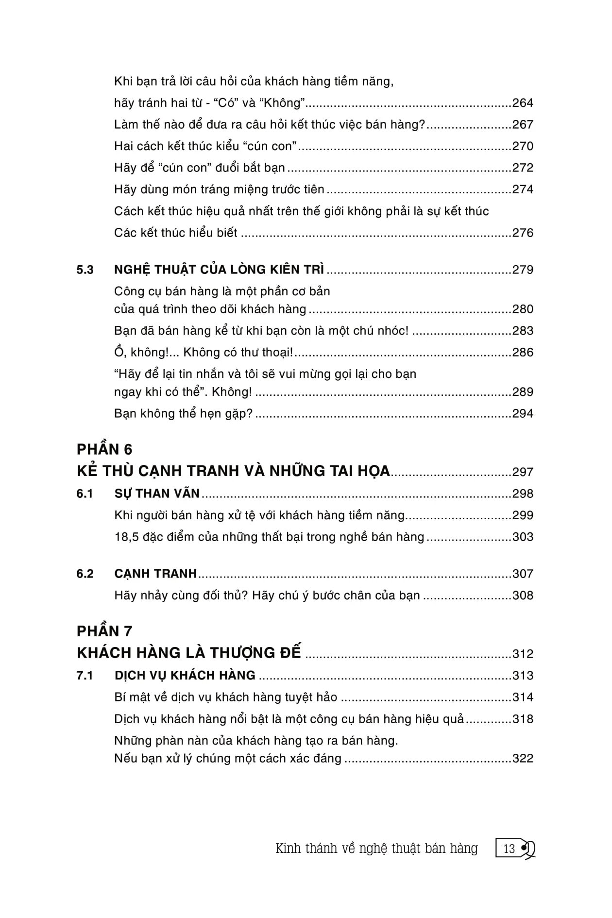 Mục lục của cuốn sách